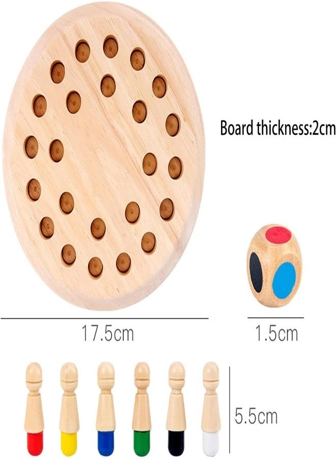 ALMOZA Wooden Memory Chess Game - Alzheimer’s Activities for Seniors, Brain Training Toy for Dementia & Elderly Adults, Color Matching Puzzle with Dice, Wooden Gift for Memory Care & Therapy - Image 3